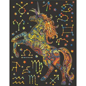 Kolorowanka Welwetowa Colorvelvet, Jednorożec Niebo, 47 x 35 cm